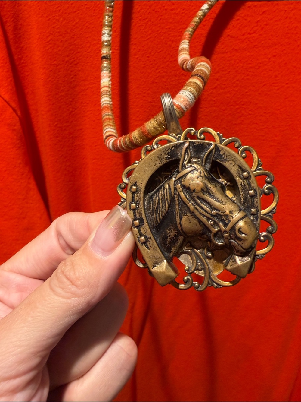 Western Horse Pendant Necklace /Statement Jewelry